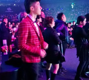 Hipster--famous China rock star hanging with us by the stage. WP_20140118_016