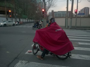 The ponchos come out when it rains!