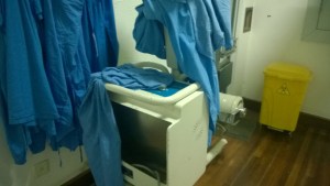 Closet piled with crap and also my changing room before x-rays.