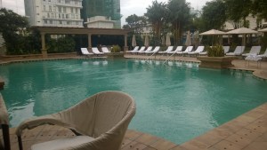 Pool was warm with cold fruit kabobs served every afternoon-delightful!