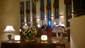 Lobby is warm and inviting with music in the evenings