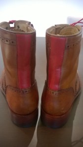 Red leather accent piece added to the back to "pop" the rear view