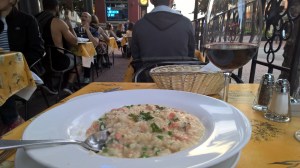 Salmon risotto rand BC local wine...how Canadian of me