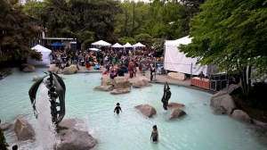 Kids-this is NOT a pool, it's a fountain but, hey, I can smell the chlorine from far away so go for it!