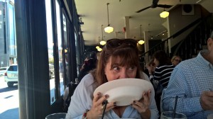 Water Street Café--salmon risotto so good Patti licked the plate!